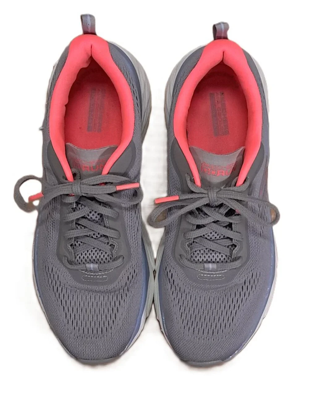 Skechers Max Cushioning Go Run Shoes Women 9.5 Gray Pink Athletic 128551 GYCL